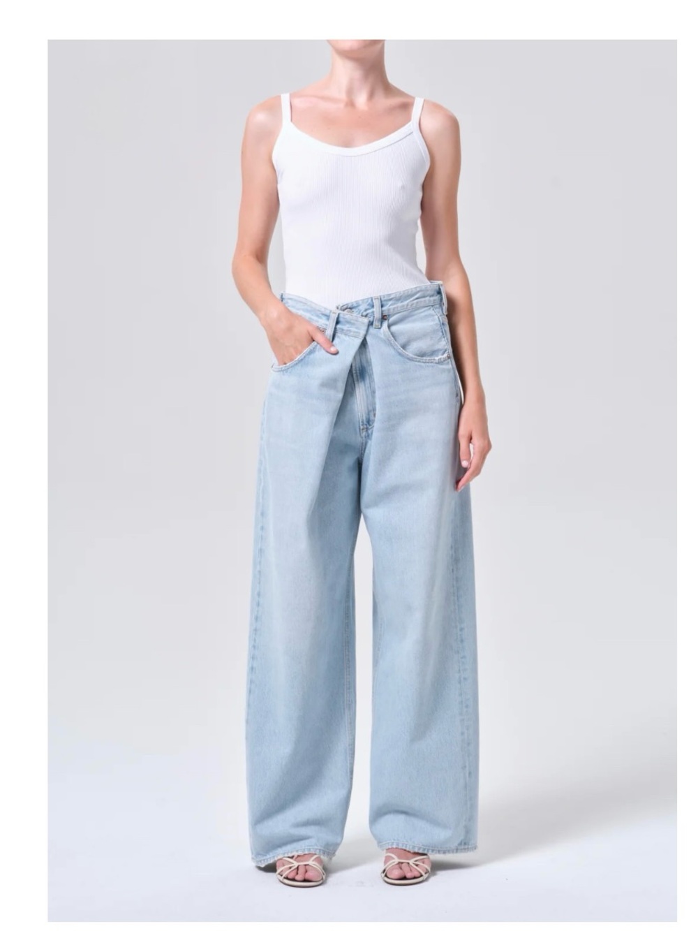 AGOLDE Vana Fold Wide Leg Jeans • Spark • Size 27 • NWOT $278 Celeb Fav